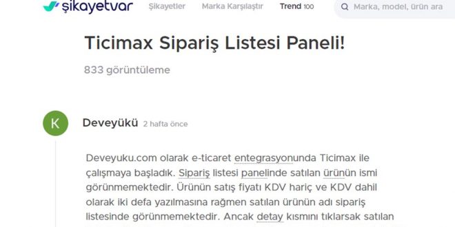 Ticimax Şikayet