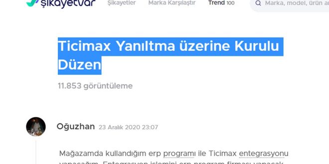 Ticimax Şikayet
