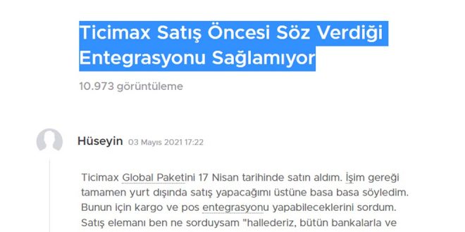 Ticimax Şikayet