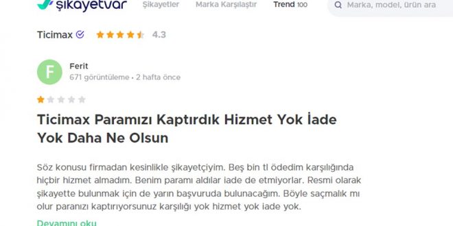 Ticimax Şikayet